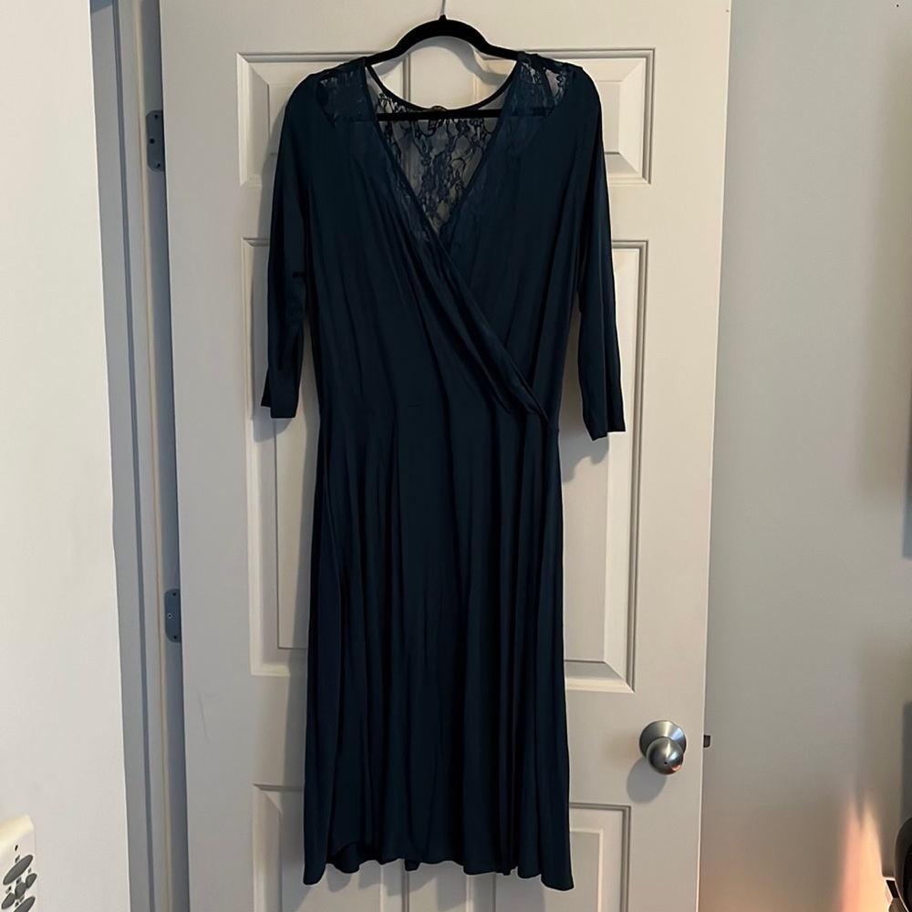Long Tall Sally Blue Wrap Dress